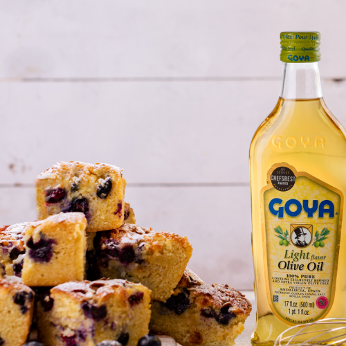 Olive oil ad blueberry cake
